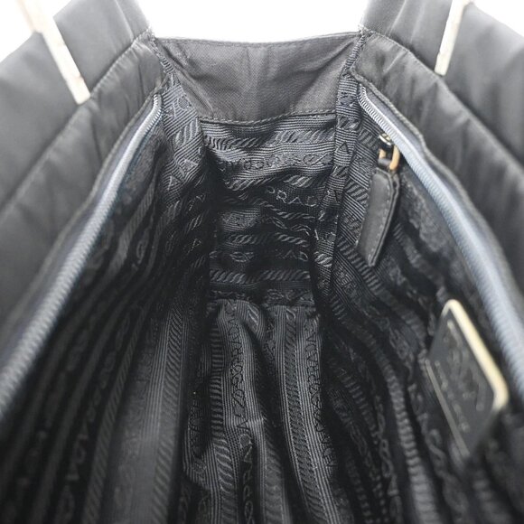 PRADA MILANO Logo Tessuto Hand Bag Nylon Black Silver Italy 80KA730 - Picture 13 of 16